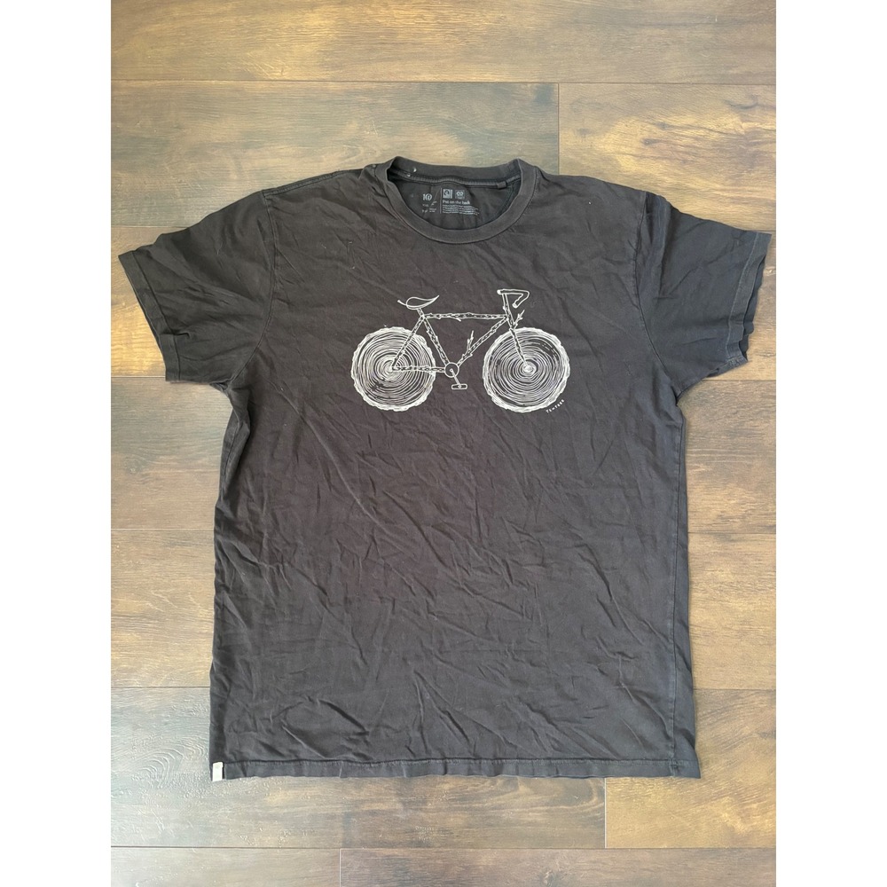 Tentree Mens XXL Organic Cotton Bicycle Tree Graphic T-Shirt‎ Black Short Sleeve